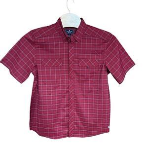 Flatwoods Threads Large (L) NWT Red Plaid Short Sleeve Shirt Mens